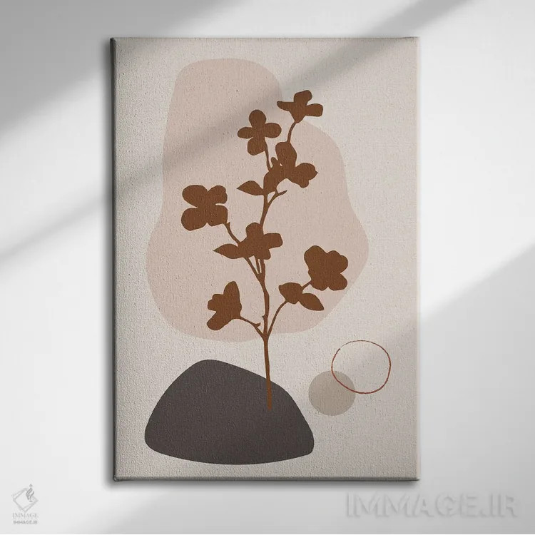 تابلو مینیمال درخت تزیینی مینیمال اثر سابرینا بالبوئنا - نمای روبهرو روی دیوار