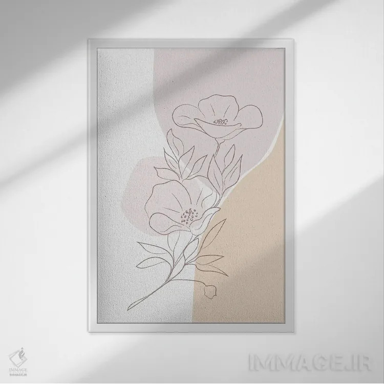 تابلو مینیمال مگنولیا مینیمال اثر سابرینا بالبوئنا - نمای قابدار سفید