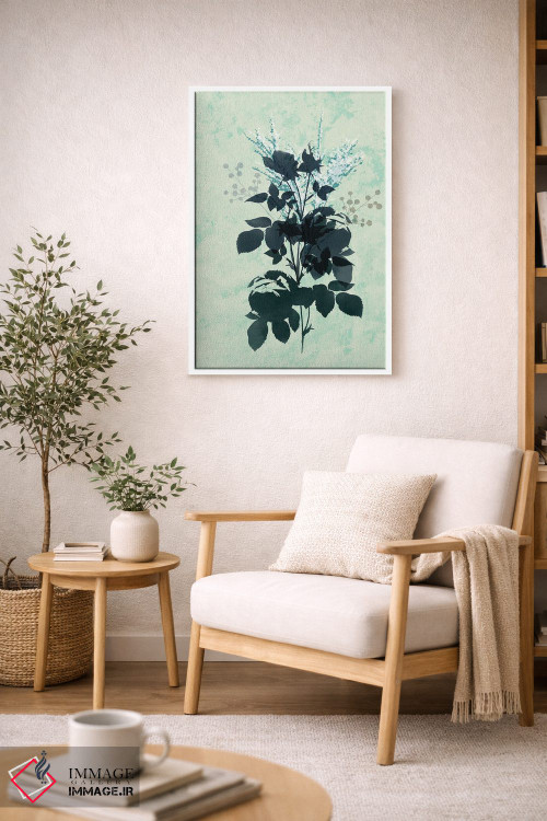 تابلو مدرن گل های خشک آبی اثر سابرینا بالبوئنا - D5W