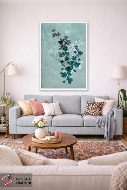 تابلو مدرن گل های خشک آبی اثر سابرینا بالبوئنا - D2W
