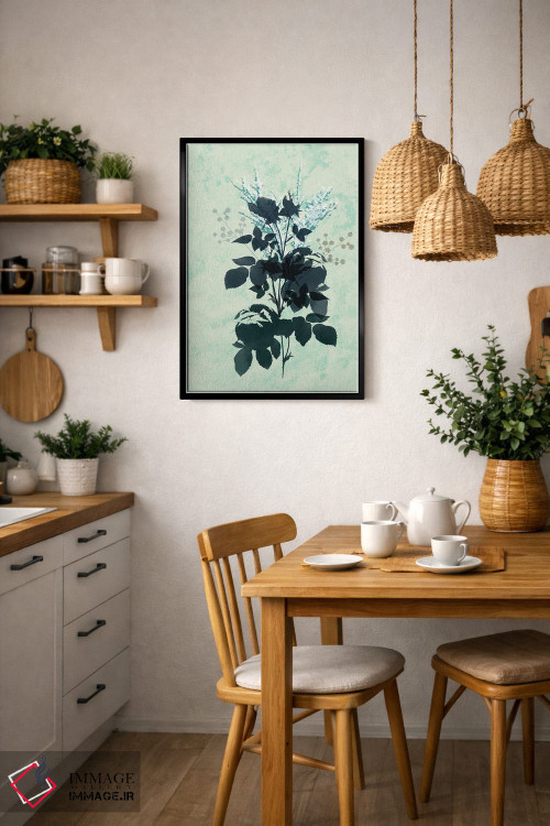 تابلو مدرن گل های خشک آبی اثر سابرینا بالبوئنا - D6B