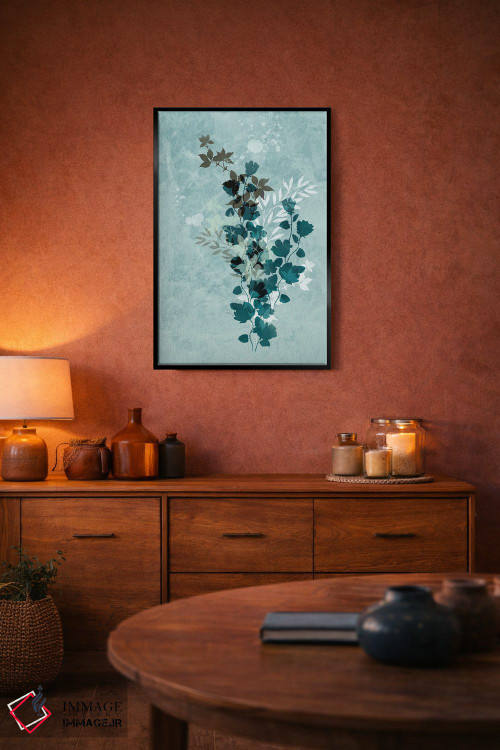 تابلو مدرن گل های خشک آبی اثر سابرینا بالبوئنا - D4B