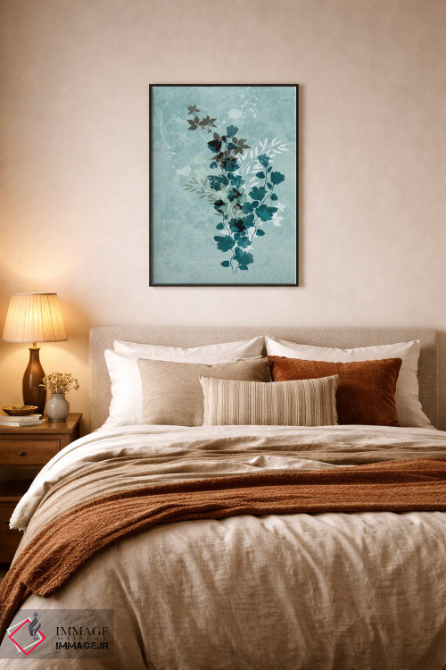 تابلو مدرن گل های خشک آبی اثر سابرینا بالبوئنا - D5B