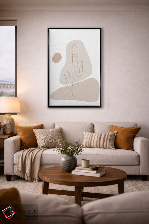 تابلو مینیمال کاکتوس مینیمال اثر سابرینا بالبوئنا - D5B
