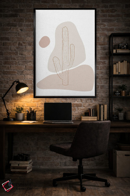 تابلو مینیمال کاکتوس مینیمال اثر سابرینا بالبوئنا - D6B