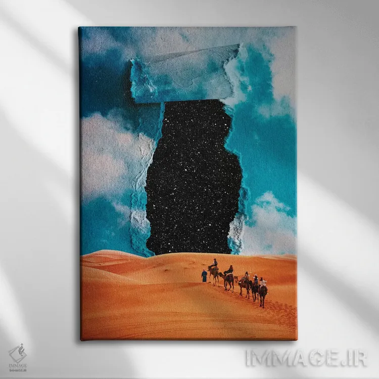 تابلو دکوراتیو آسمان جعلی اثر سیم لس - نمای روبهرو روی دیوار