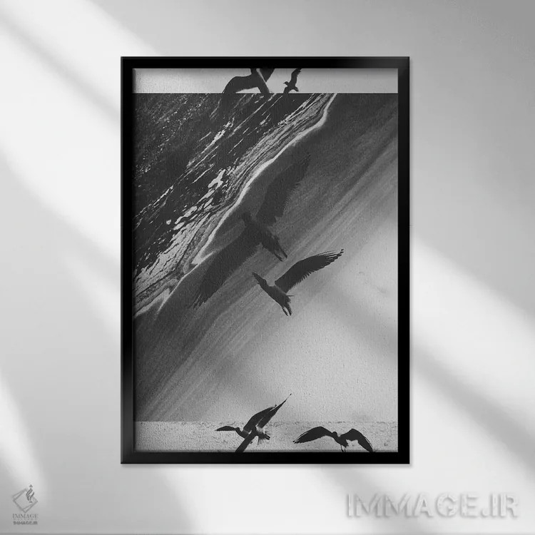 تابلو دکوراتیو شکست هایی ۱۳ اثر سیم لس - نمای قابدار مشکی