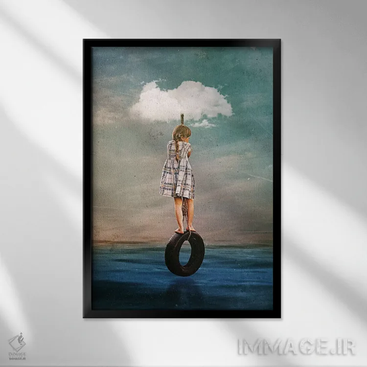 تابلو دکوراتیو در راه رسیدن به جاهای جدید اثر سیم لس - نمای قابدار مشکی