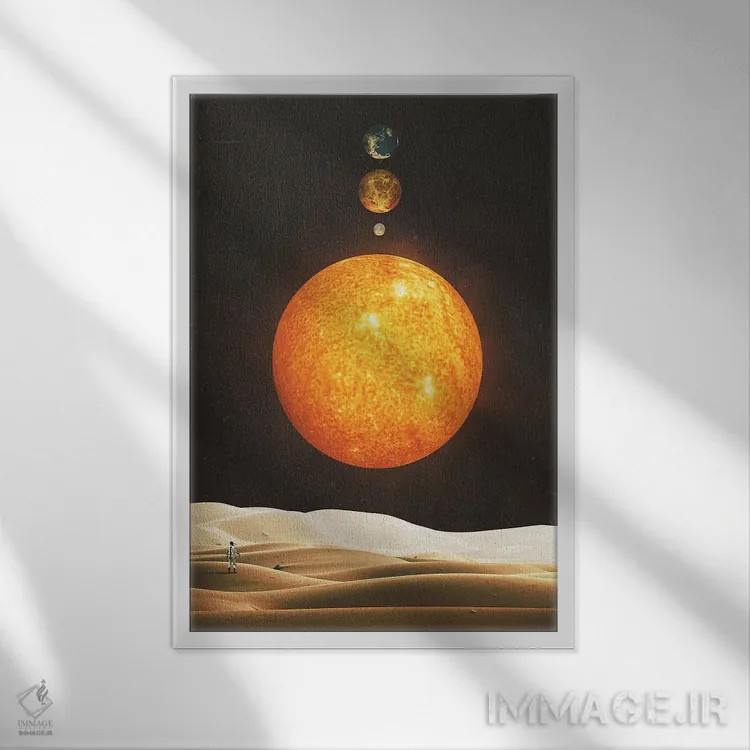 تابلو دکوراتیو به ترتیب اثر سیم لس - نمای قابدار سفید