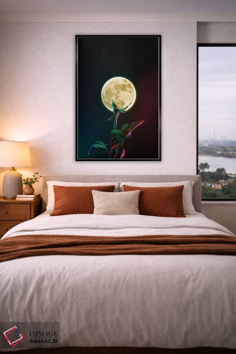 تابلو دکوراتیو گل ماه اثر سیم لس - D4B