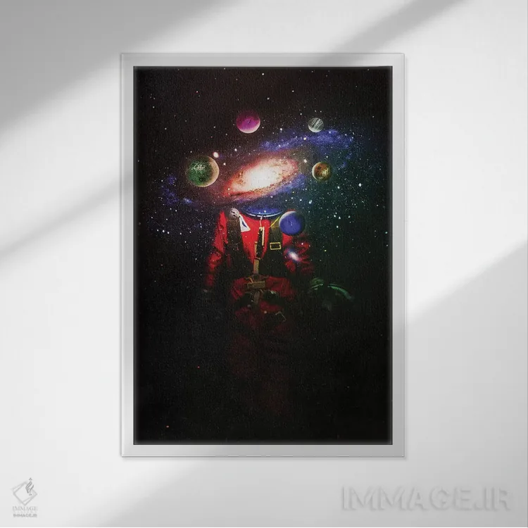 تابلو دکوراتیو جو اطراف اثر سیم لس - نمای قابدار سفید