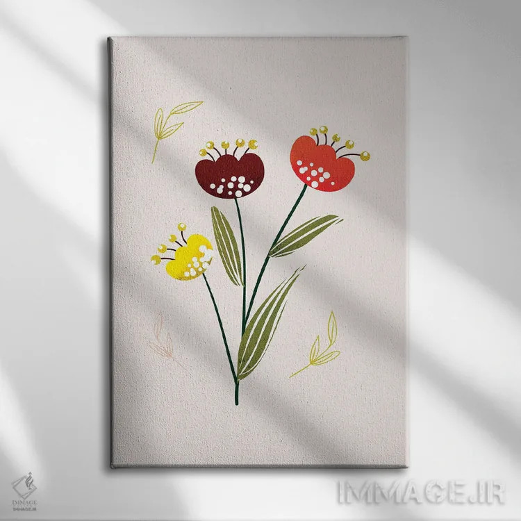 تابلو دکوراتیو فقط یک گل زیبا سه اثر شو می مارس - نمای روبهرو روی دیوار