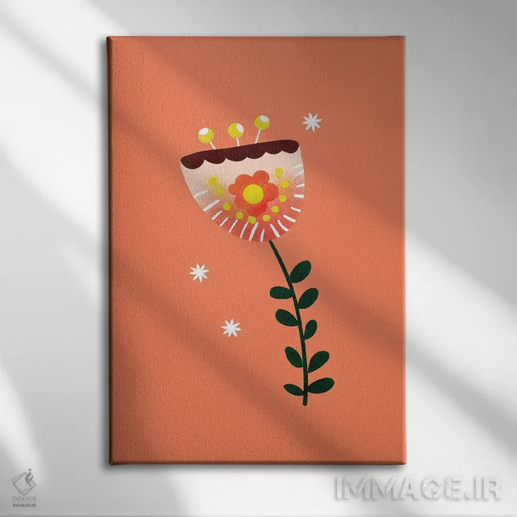 تابلو مینیمال فقط یک گل زیبا دو اثر شو می مارس - نمای روبهرو روی دیوار