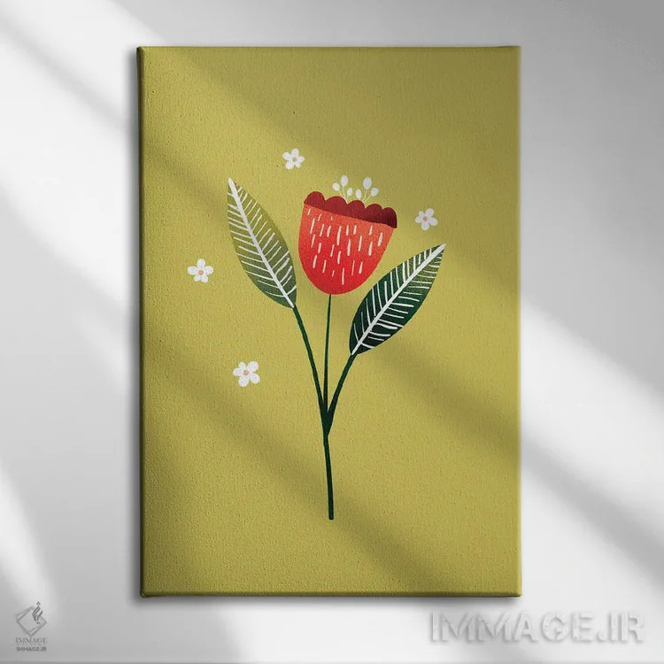 تابلو مینیمال فقط یک گل زیبا یک اثر شو می مارس - نمای روبهرو روی دیوار
