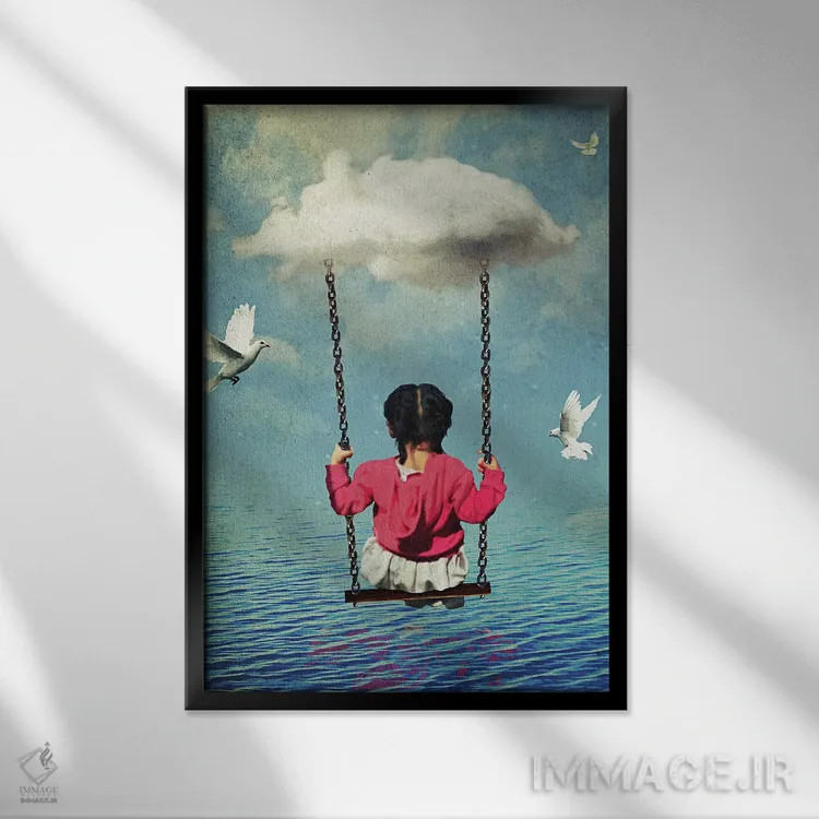 تابلو دکوراتیو مسافر اثر سیم لس - نمای قابدار مشکی