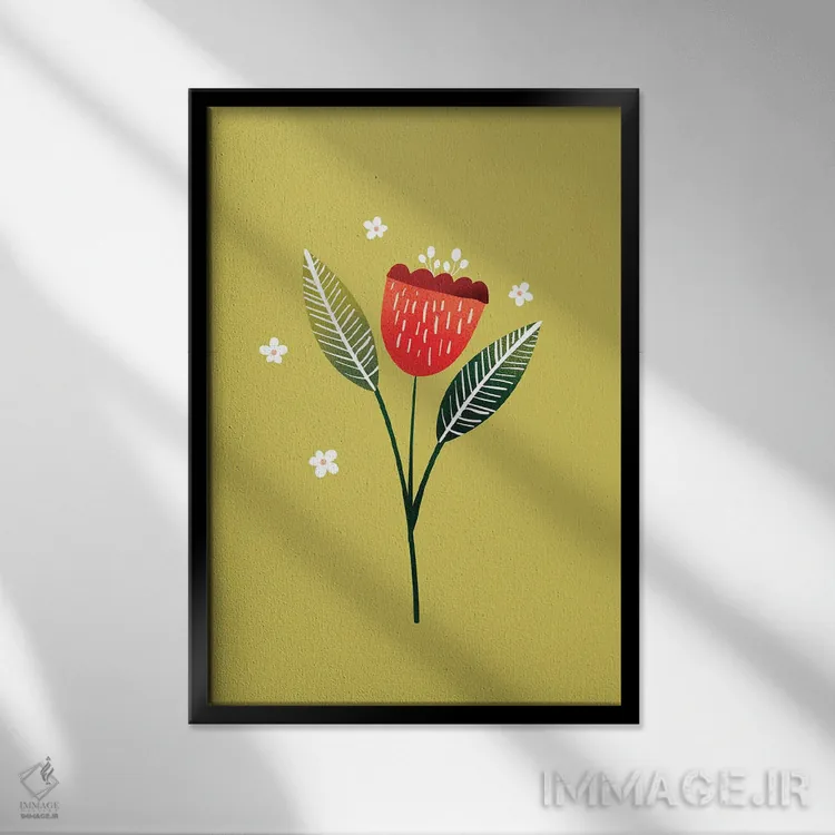تابلو مینیمال فقط یک گل زیبا یک اثر شو می مارس - نمای قابدار مشکی