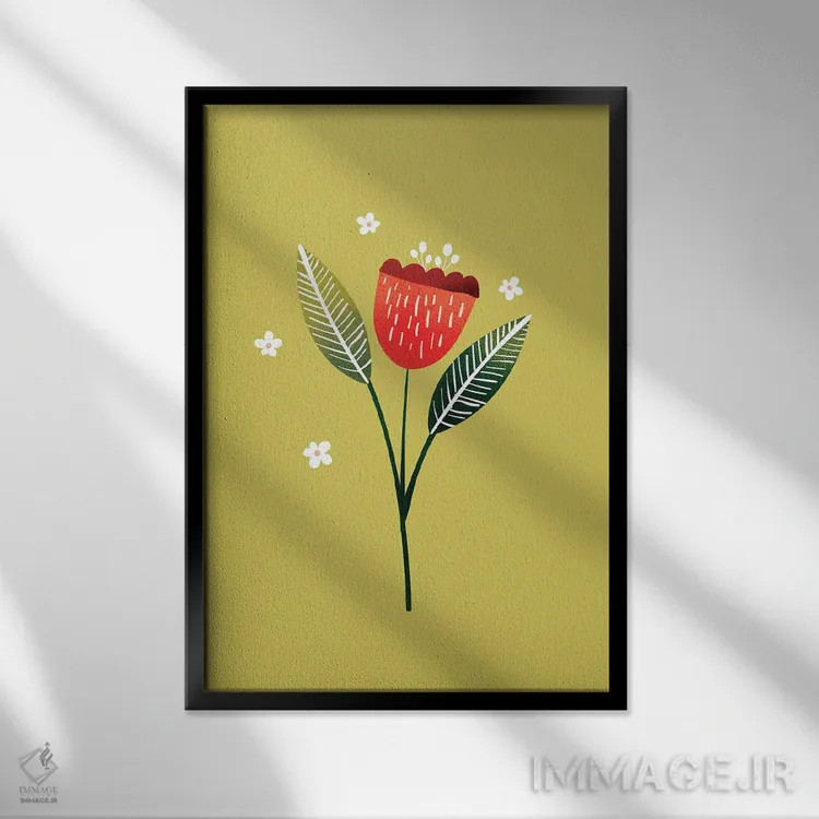 تابلو مینیمال فقط یک گل زیبا یک اثر شو می مارس - نمای قابدار مشکی