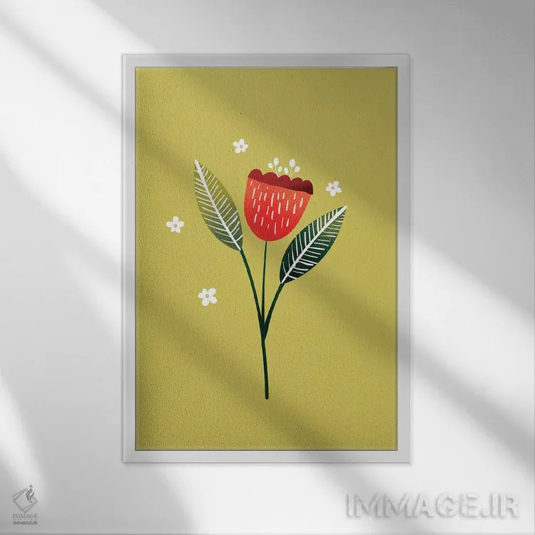 تابلو مینیمال فقط یک گل زیبا یک اثر شو می مارس - نمای قابدار سفید