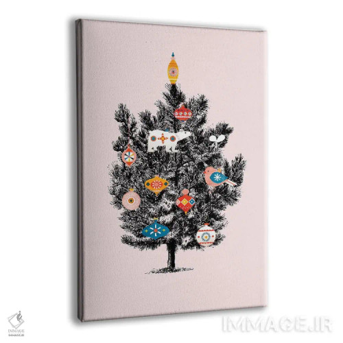 تابلو دکوراتیو درخت کریسمس رترو دو اثر شو می مارس - نمای پرسپکتیو محصول