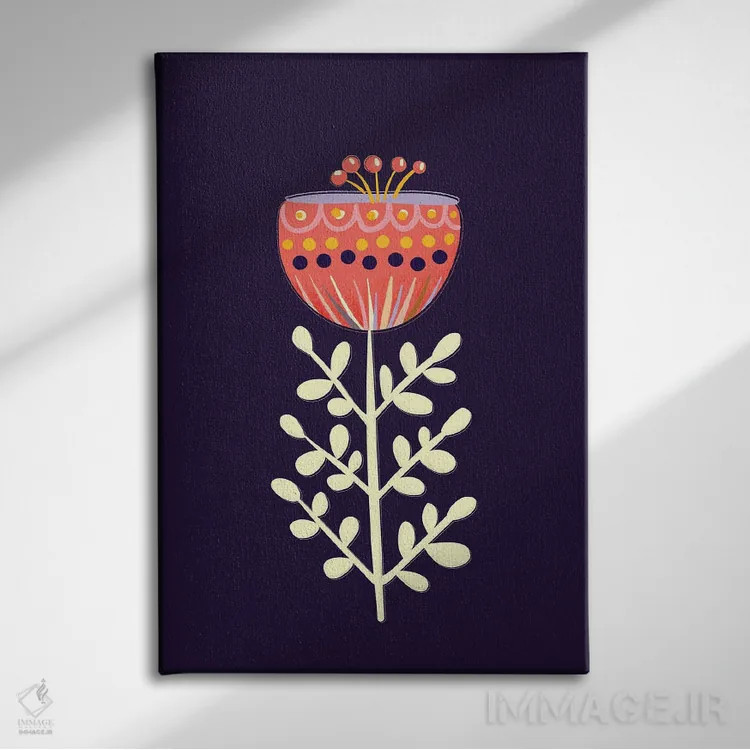 تابلو دکوراتیو یک گل تنها یک اثر شو می مارس - نمای روبهرو روی دیوار