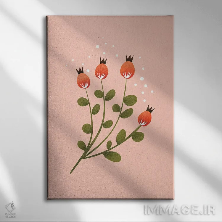 تابلو دکوراتیو فقط یک گل زیبا چهار اثر شو می مارس - نمای روبهرو روی دیوار