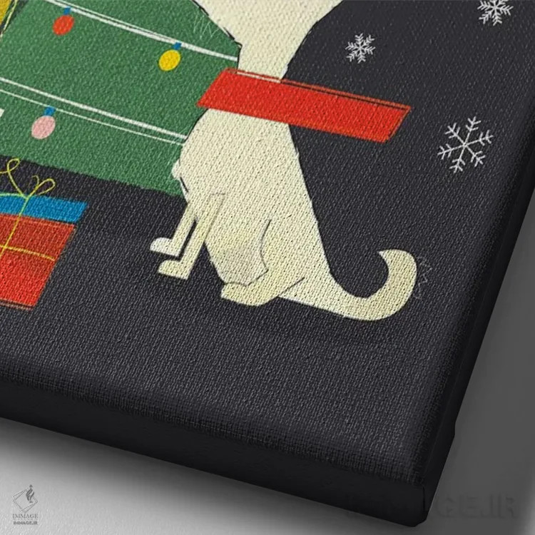 تابلو دکوراتیو وستی سفید کوچک اثر شو می مارس - نمای نزدیک بافت بوم