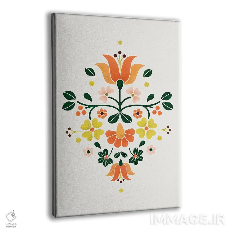 تابلو دکوراتیو گل های روشن فولک اثر شو می مارس - نمای پرسپکتیو محصول