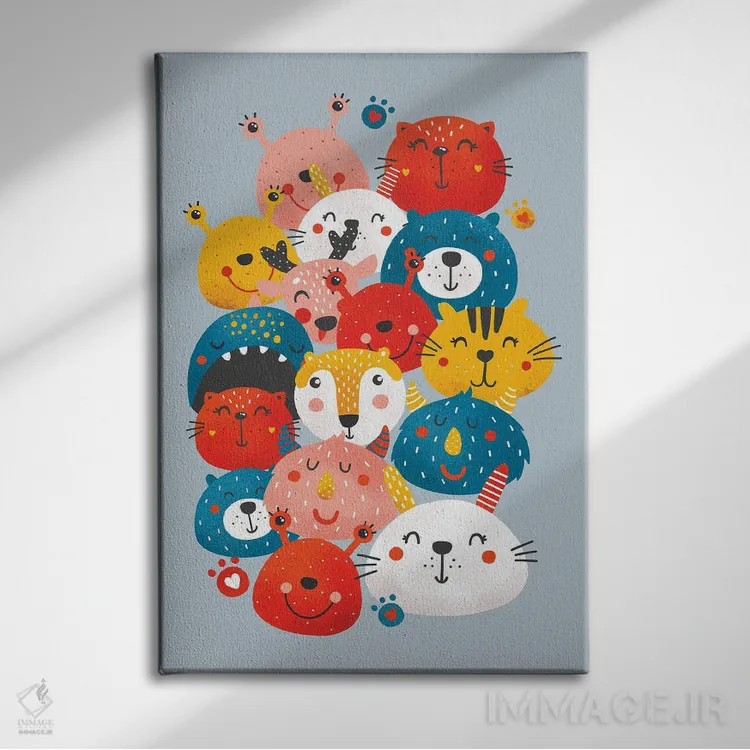 تابلو دکوراتیو دوستان هیولا اثر شو می مارس - نمای روبهرو روی دیوار