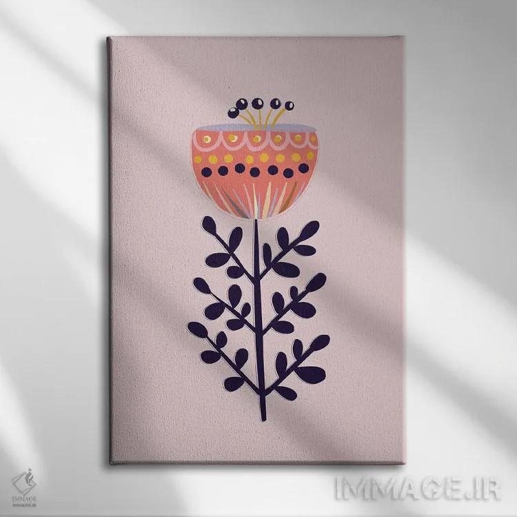 تابلو دکوراتیو گل ساده بزرگ اثر شو می مارس - نمای روبهرو روی دیوار