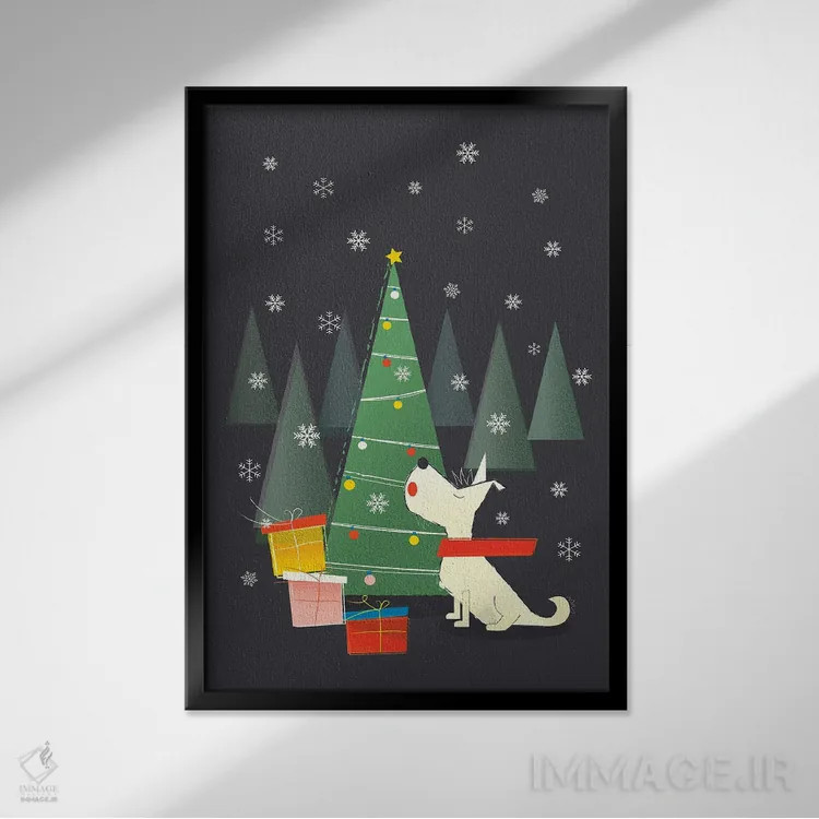 تابلو دکوراتیو وستی سفید کوچک اثر شو می مارس - نمای قابدار مشکی