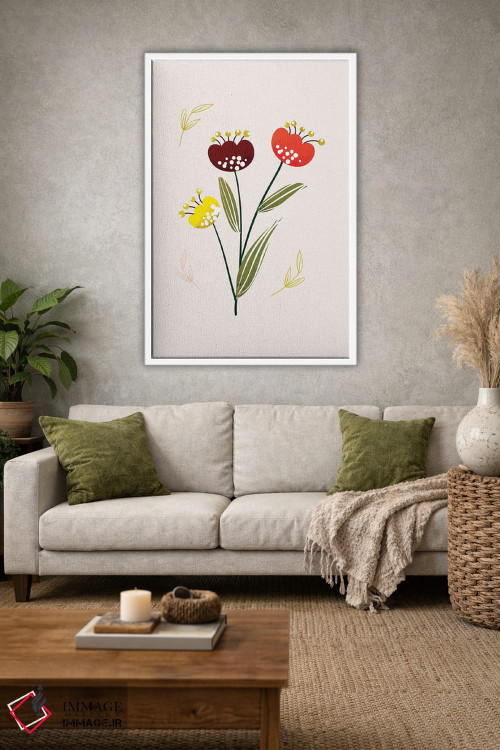 تابلو دکوراتیو فقط یک گل زیبا سه اثر شو می مارس - D1W