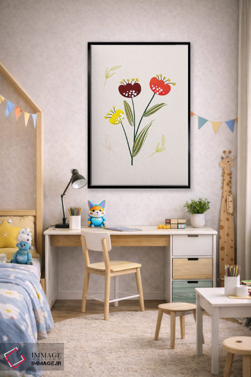 تابلو دکوراتیو فقط یک گل زیبا سه اثر شو می مارس - D2B