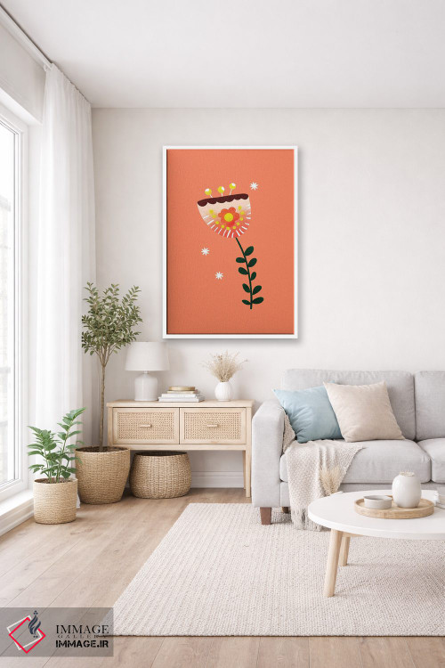 تابلو مینیمال فقط یک گل زیبا دو اثر شو می مارس - D2W