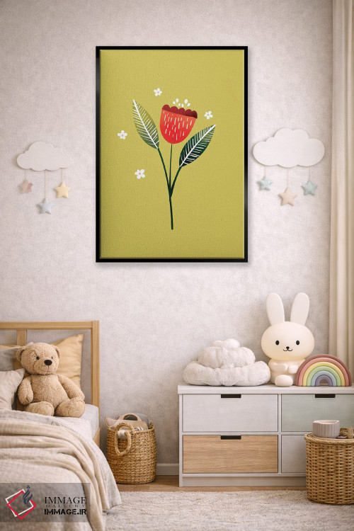 تابلو مینیمال فقط یک گل زیبا یک اثر شو می مارس - D6B