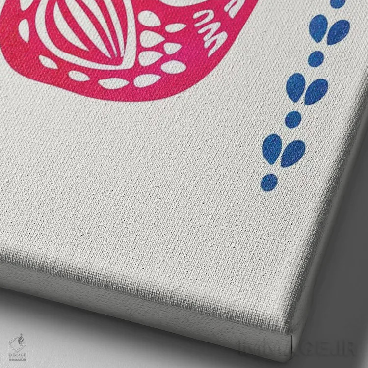 تابلو دکوراتیو دو پرنده فولک اثر شو می مارس - نمای نزدیک بافت بوم