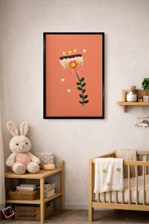 تابلو مینیمال فقط یک گل زیبا دو اثر شو می مارس - D5B