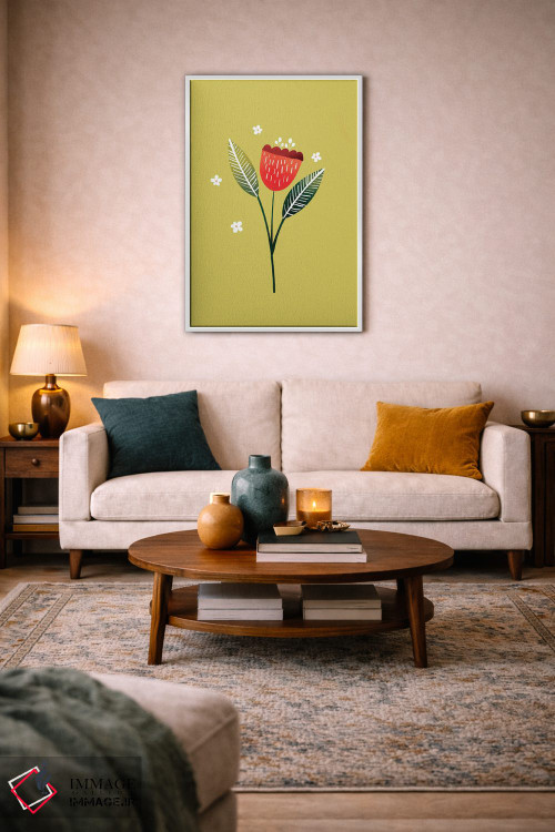 تابلو مینیمال فقط یک گل زیبا یک اثر شو می مارس - D4W