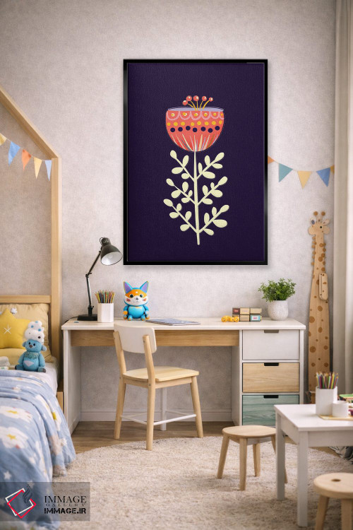 تابلو دکوراتیو یک گل تنها یک اثر شو می مارس - D2B