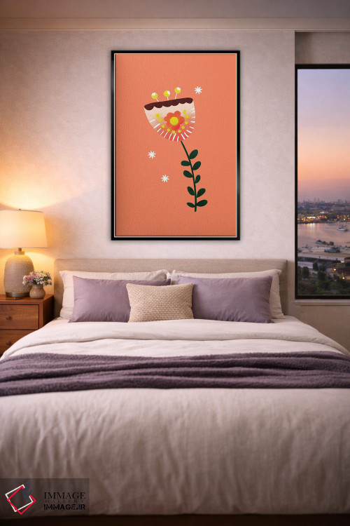 تابلو مینیمال فقط یک گل زیبا دو اثر شو می مارس - D6B