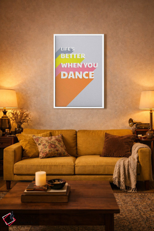 تابلو دکوراتیو زندگی با رقص بهتر است اثر شو می مارس - D2W