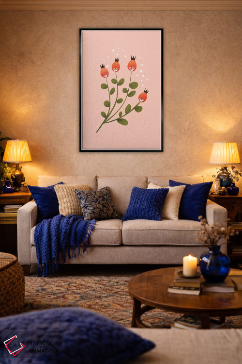 تابلو دکوراتیو فقط یک گل زیبا چهار اثر شو می مارس - D5B