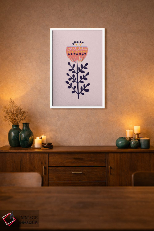 تابلو دکوراتیو گل ساده بزرگ اثر شو می مارس - D1W