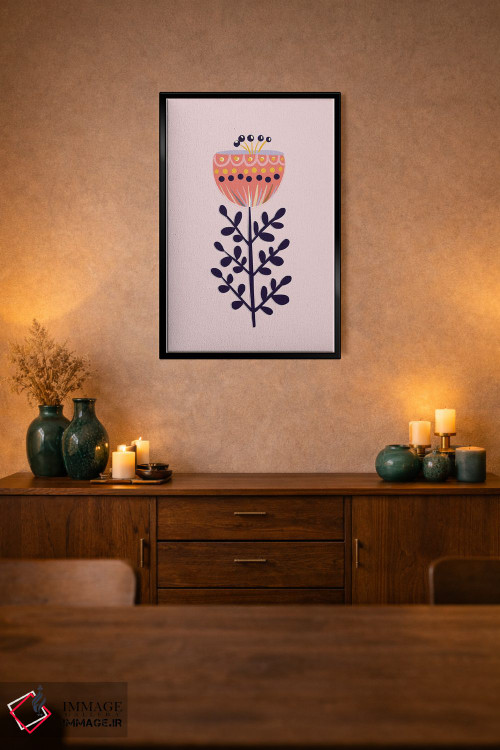 تابلو دکوراتیو گل ساده بزرگ اثر شو می مارس - D2B