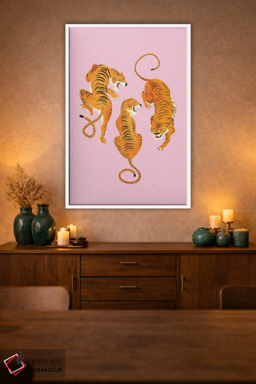 تابلو دکوراتیو سه ببر جسور اثر شو می مارس - D1W