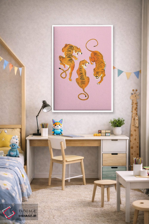 تابلو دکوراتیو سه ببر جسور اثر شو می مارس - D2W