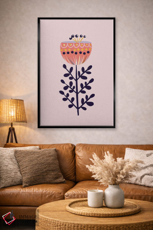 تابلو دکوراتیو گل ساده بزرگ اثر شو می مارس - D4B