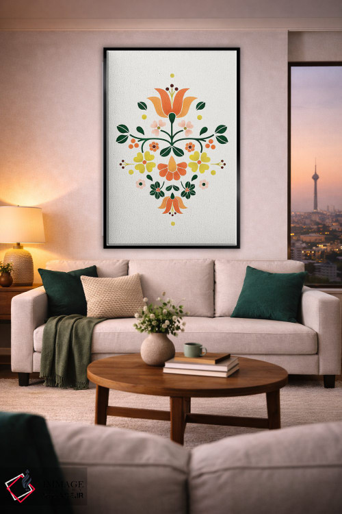 تابلو دکوراتیو گل های روشن فولک اثر شو می مارس - D2B