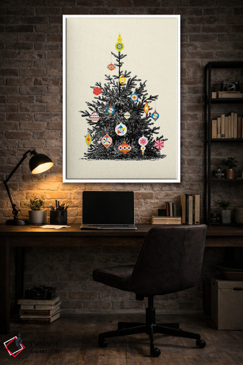 تابلو دکوراتیو درخت کریسمس رترو چهار اثر شو می مارس - D4W