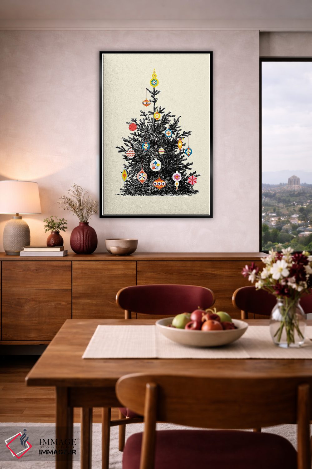 تابلو دکوراتیو درخت کریسمس رترو چهار اثر شو می مارس - D5B