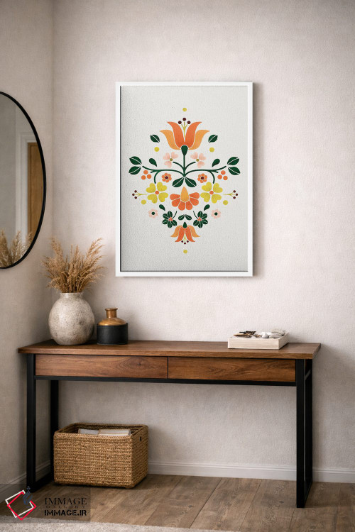 تابلو دکوراتیو گل های روشن فولک اثر شو می مارس - D4W